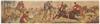 ANONYMOUS. [FOX HUNTING SCENE.] Group of 7 decorative panels. Each approximately 14x60 inches.